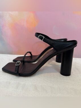 J. Crew Black Strappy Block Heel Sandals